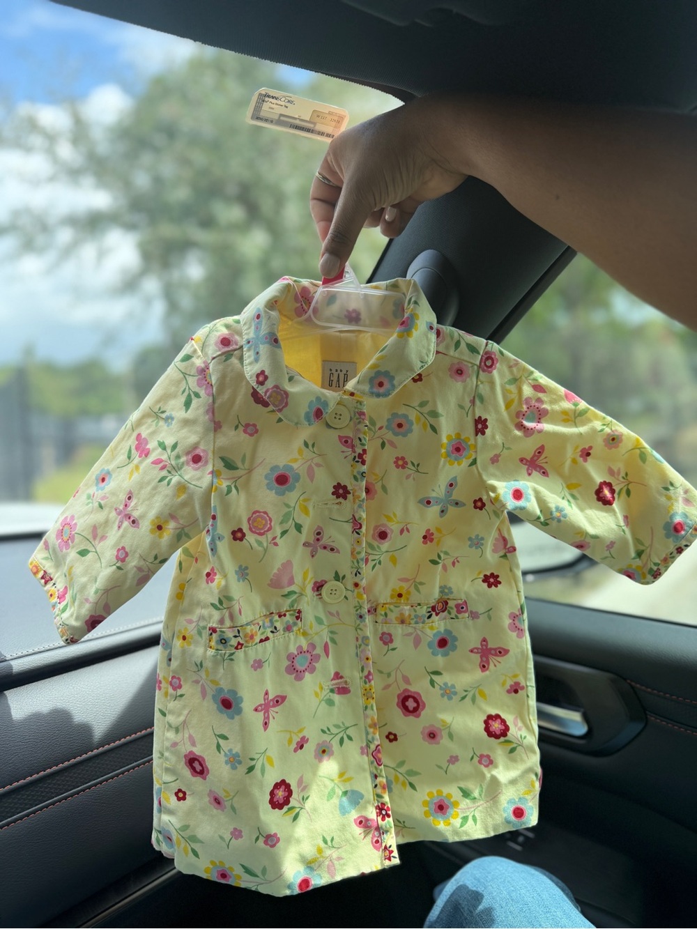 GAP Yellow Floral Button-Front Shirt Jacket